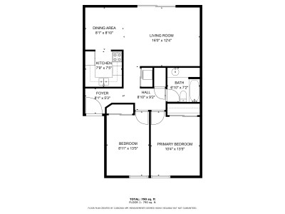 2 x 1 -  854 sqft. Dimensions on floorplan are estimated 