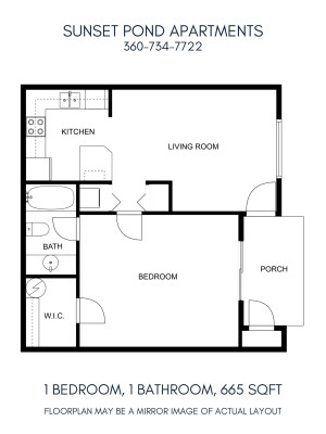 1 x 1, 665 sq.ft. 